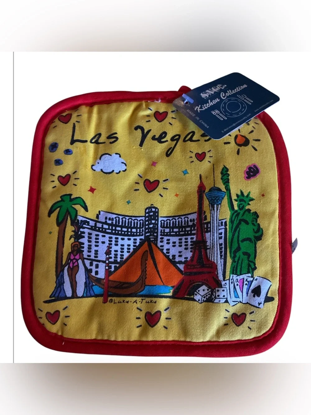 Vintage Luke-A-Tuke Las Vegas Souvenir Pot Holder NWT - Smith Novelty Co.